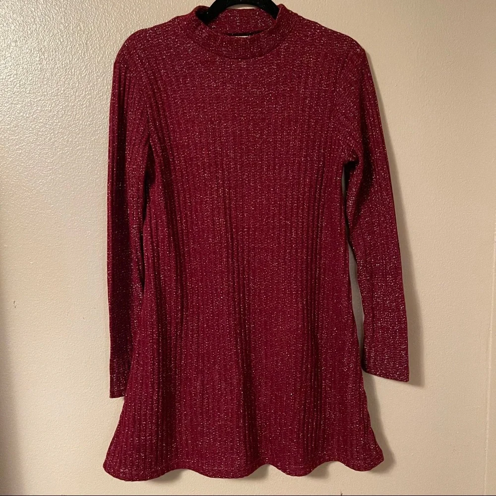 NWT UO Sofia Shimmer Ribbed Sweater Mock Dress - Picture 3 of 5